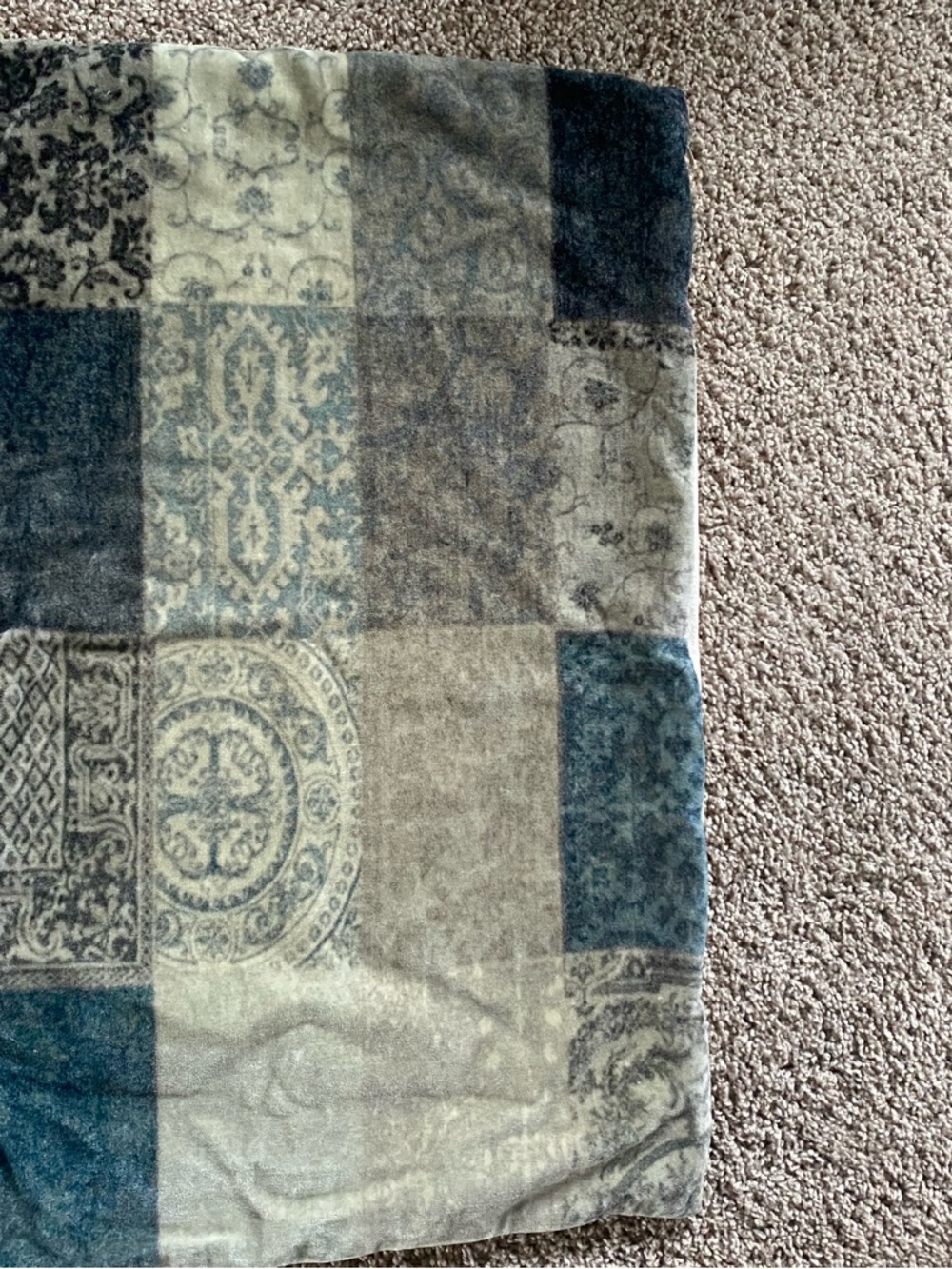 Pottery Barn Blue and Gray Patchwork Accent Pillow Cover